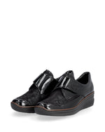 Rieker Velcro Wedge Shoe Black Patent