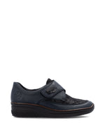 Rieker Velcro Wedge Shoe Navy Comb