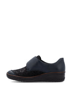 Rieker Velcro Wedge Shoe Navy Comb