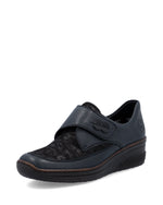 Rieker Velcro Wedge Shoe Navy Comb