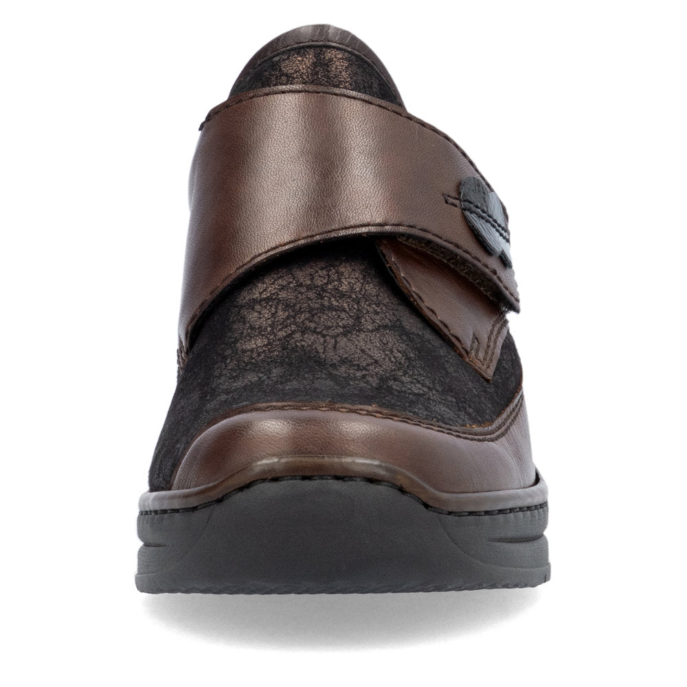 Rieker Velcro Wedge Shoe Antique Brown