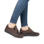 Rieker Velcro Wedge Shoe Antique Brown