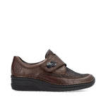 Rieker Velcro Wedge Shoe Antique Brown