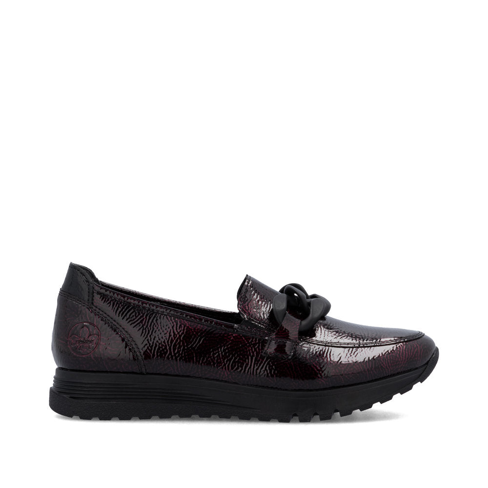 Rieker Classic Patent Loafer Bordeaux/Black