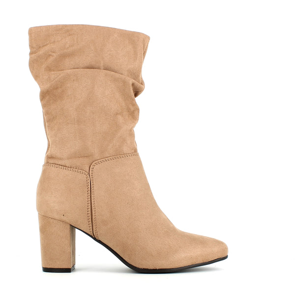 Millie & Co Slouch Mid Calf Boot Beige