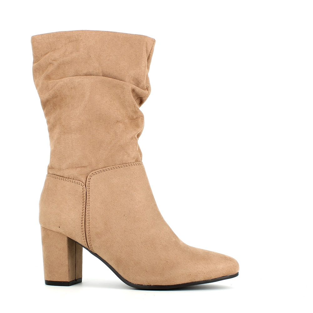 Millie & Co Slouch Mid Calf Boot Beige