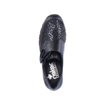 Rieker Classic Low Wedge with Velcro Strap Black