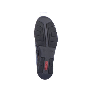 Rieker Classic Low Wedge with Velcro Strap Black