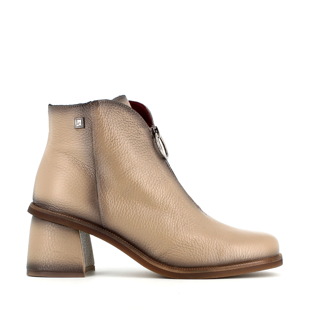 Jose Saenz Front Zipper Ankle Boot Taupe