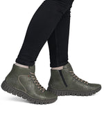 Rieker Laced Ankle Boot Olive Green