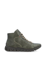 Rieker Laced Ankle Boot Olive Green
