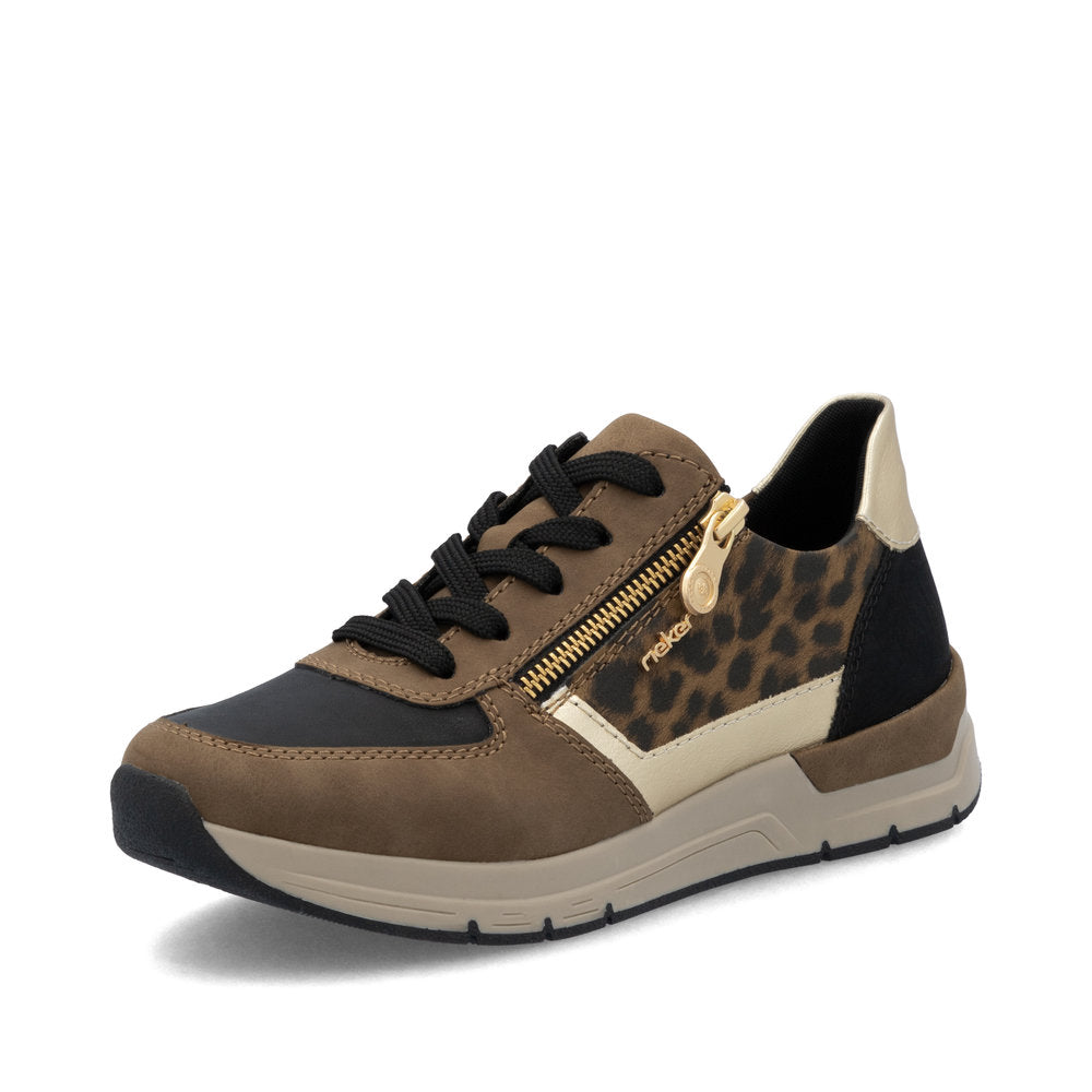Rieker Laced Trainer Light Gold Leo