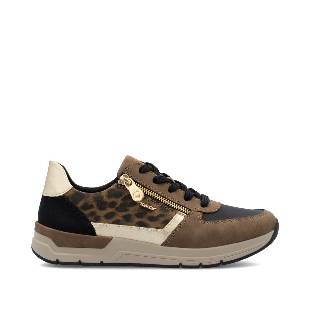 Rieker Laced Trainer Light Gold Leo