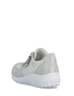 Rieker Wedge Zip Trainer White Silver