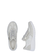 Rieker Wedge Zip Trainer White Silver
