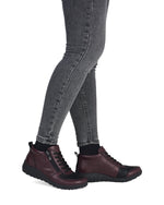 Rieker Laced Zip Jet Ankle Boot Berry