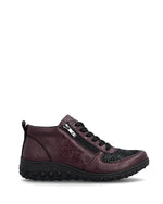Rieker Laced Zip Jet Ankle Boot Berry