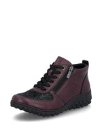 Rieker Laced Zip Jet Ankle Boot Berry
