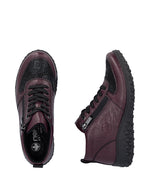 Rieker Laced Zip Jet Ankle Boot Berry