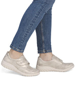 Rieker Velcro Trainer Cream /Pale Gold