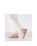 Rieker Natural Weave Sandal Beige/Silver