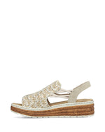 Rieker Natural Weave Sandal Beige/Silver