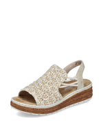 Rieker Natural Weave Sandal Beige/Silver