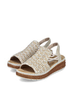 Rieker Natural Weave Sandal Beige/Silver