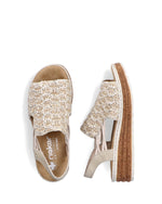 Rieker Natural Weave Sandal Beige/Silver