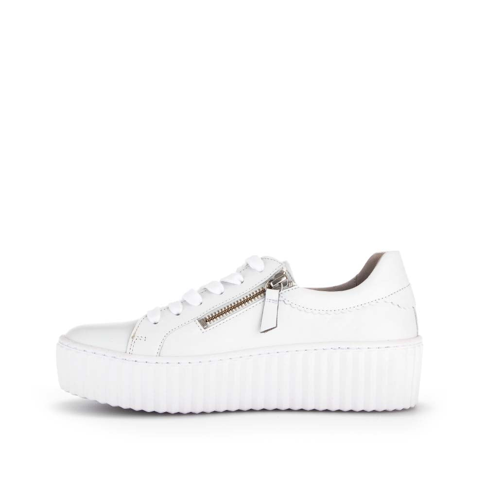 Gabor Platform Trainer White Leather