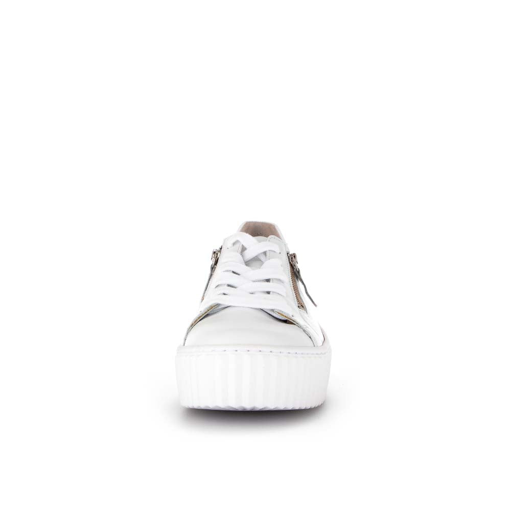 Gabor Platform Trainer White Leather