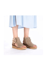 Rieker Weave Wedge Floral Sandal Marble