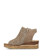 Rieker Weave Wedge Floral Sandal Marble