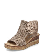 Rieker Weave Wedge Floral Sandal Marble