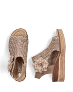 Rieker Weave Wedge Floral Sandal Marble