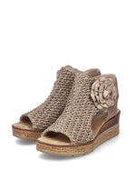 Rieker Weave Wedge Floral Sandal Marble