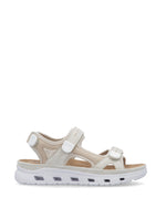 Rieker Velcro Trekking Sandal Cream Pearl