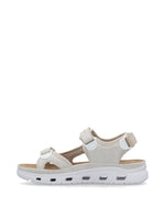 Rieker Velcro Trekking Sandal Cream Pearl
