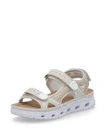 Rieker Velcro Trekking Sandal Cream Pearl