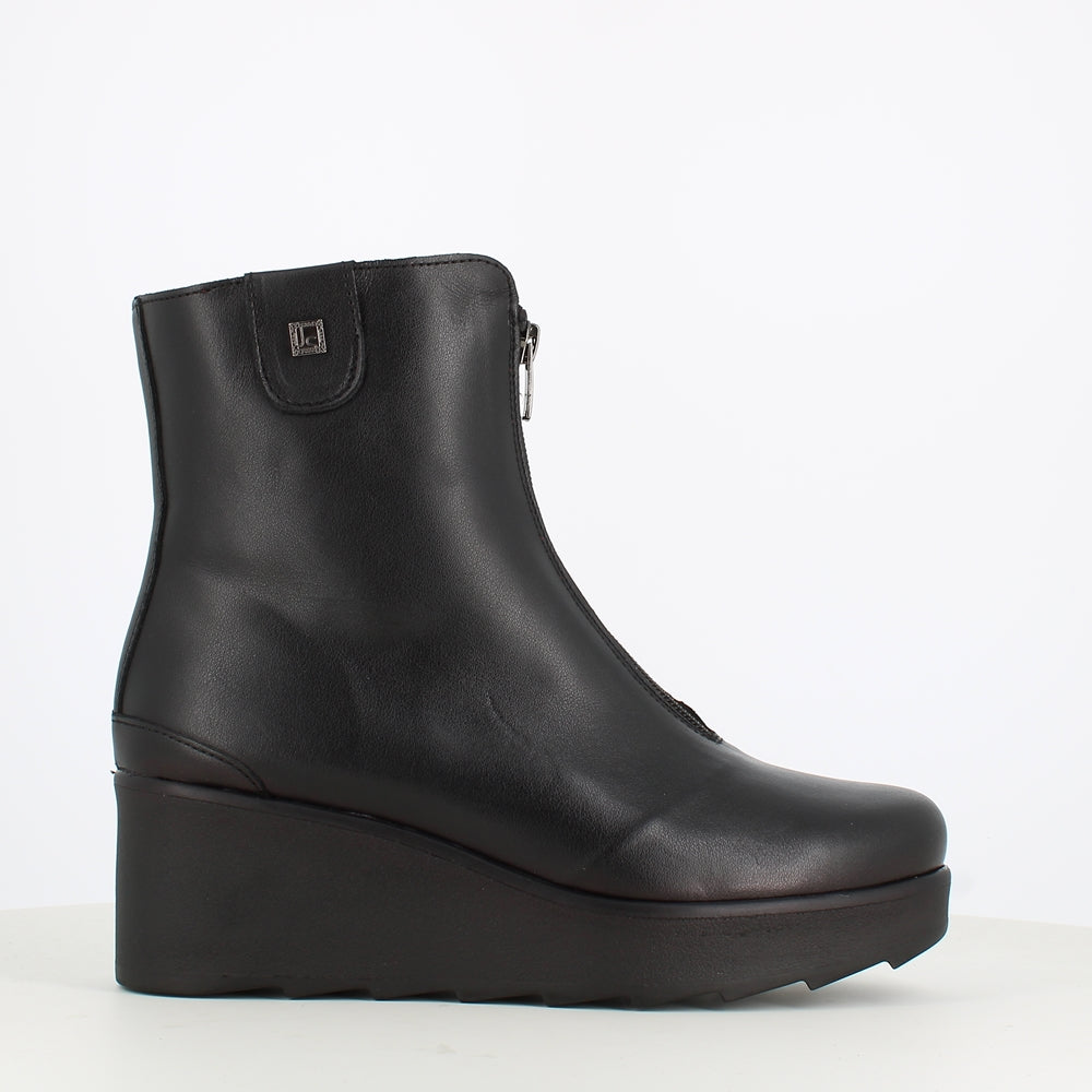 Jose Saenz High Wedge Ankle Boot Black