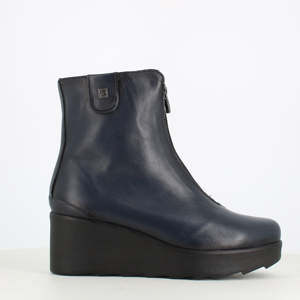 Jose Saenz High Wedge Ankle Boot Navy