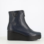 Jose Saenz High Wedge Ankle Boot Navy