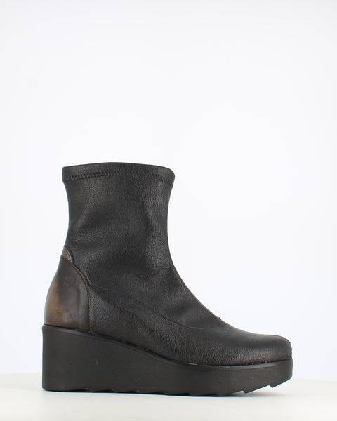 Jose Saenz High Wedge Stretch Ankle Boot Black