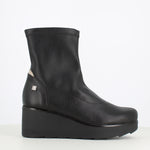 Jose Saenz High Wedge Ankle Boot Black/Beige
