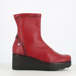Jose Saenz High Wedge Ankle Boot Red