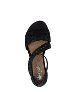 Rieker Strappy Block Heel Sandal Black