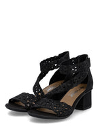 Rieker Strappy Block Heel Sandal Black