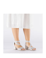 Rieker Strappy Block Heel Sandal White
