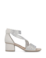 Rieker Strappy Block Heel Sandal White