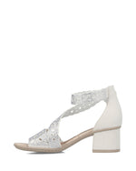 Rieker Strappy Block Heel Sandal White